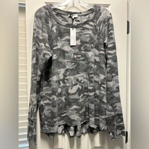 NEW Michael Stars Brushed Camo Top Grey XL